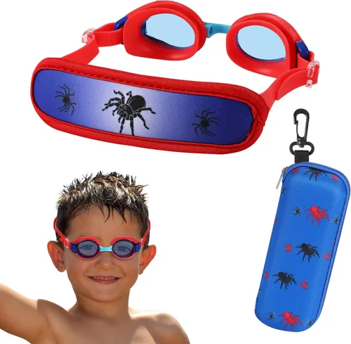 Gafas de natación para niños de 2 a 6 años, gafas para niños sin jalar el cabello, gafas para niños con banda para la cabeza acolchada
