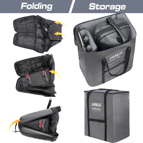 Miniatura 5 de JANUS Golf Travel Bag Hard Case with Foldable Support Legs, Hands-Free Golf Club Travel Bag with 360° Spinner Wheels, ABS Hard Shell, Foldable