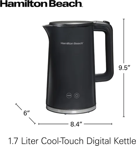 Miniatura 8 de Hamilton Beach Hervidor de té eléctrico con control de temperatura digital, caldera de agua caliente y calentador de 1.7 L, 5 modos preestablecidos