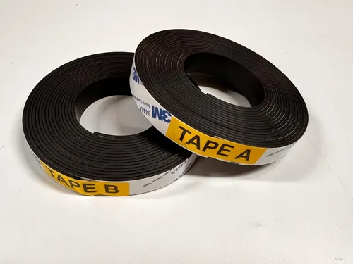 Cinta magnética adhesiva A+B (6.6 pies + 6.6 pies), tiras magnéticas con respaldo adhesivo para puertas y pantallas de ventanas, rayas magnéticas