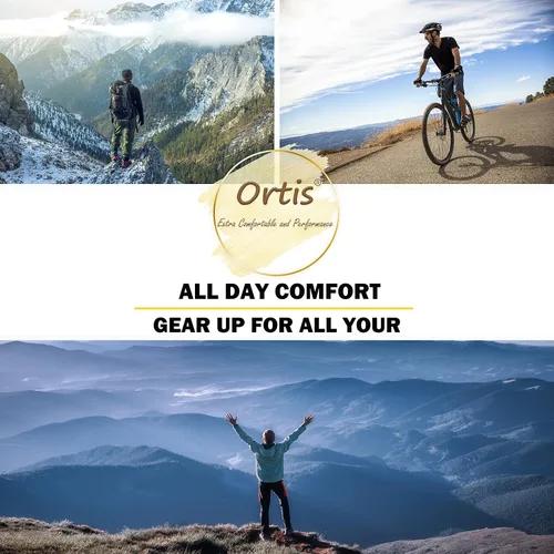 Miniatura 7 de Ortis Calcetines acolchados de lana merino para hombre con control de humedad y peso ligero, transpirable para senderismo al aire libre y ciclismo