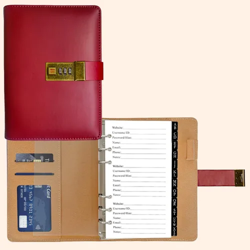 Miniatura 12 de BTSFTOGET Refillable Password Book Binder with Alphabetical Tabs and Lock, 576 Passwords Large Print, 316 Pages Password Keeper for Computer &