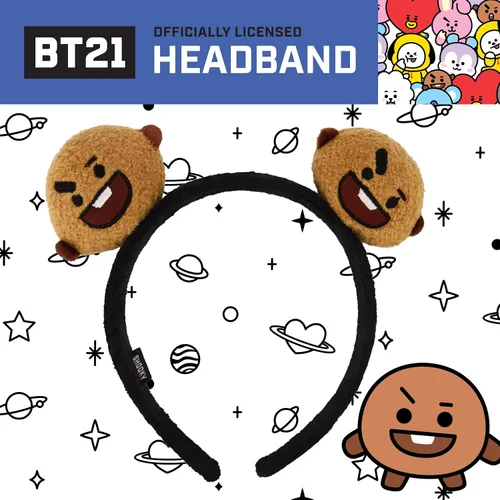 Miniatura 29 de Concept One BT21 LINE FRIENDS - Diadema bordada de felpa 3D para mujer, Chimmy
