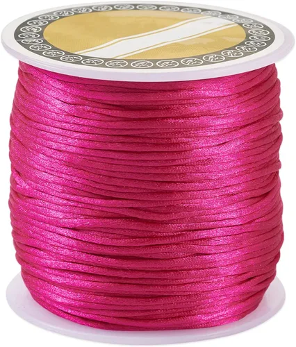 Miniatura 8 de Pandahall - Hilo de nailon para cuentas de 100 yardas, hilo de nailon trenzado de 0.059 pulgadas, cuerda de satén para anudar, trenzar y hacer joyas