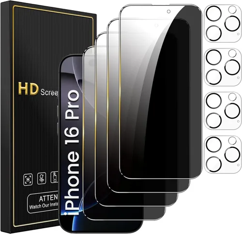 Miniatura 14 de Romkasi Paquete de 3 protectores de pantalla de privacidad para iPhone 11 de 6.1 pulgadas con 3 protectores de lente de cámara, película de vidrio