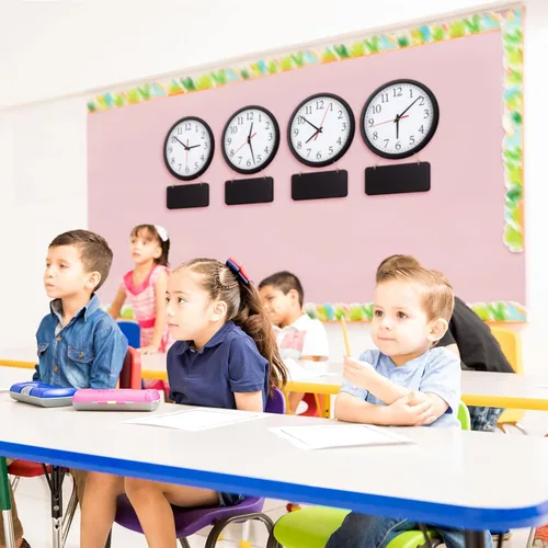 Miniatura 4 de Relojes de pared silenciosos con pizarras y marcador, relojes redondos de varias zonas horarias a pilas para el hogar, cocina, escuela, oficina