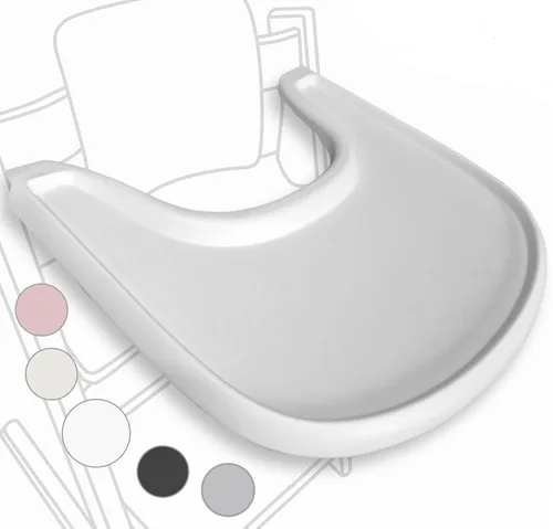 Miniatura 9 de Mesa para silla alta compatible con silla Stokke Tripp Trapp con potente superficie de succión suave, negro brillante, libre de BPA, fácil