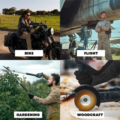 Miniatura 4 de Guantes de vuelo Nomex, guantes de trabajo de cuero para hombres, piel de oveja suave y duradera para conducción, vuelo, jardinería y caza