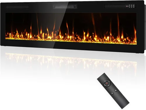 Miniatura 15 de Insertos de chimenea eléctrica de 42 pulgadas y montaje en pared con control remoto y pantalla táctil Calentador de chimenea de 1500 W