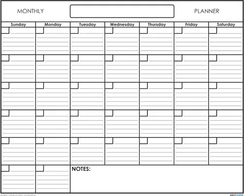 Miniatura 2 de Calendario de pared SwiftGlimpse blanco reusable para un mes, Se borra con paño húmedo, Planificador laminado de pared