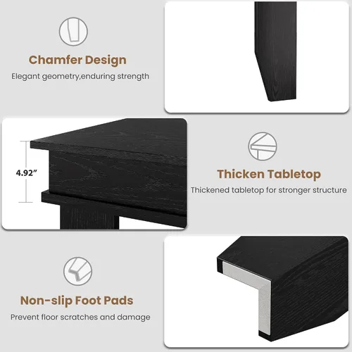 Miniatura 8 de GarveeHome Mesa de comedor de granja para 6-8 personas, mesas de cocina de 71 pulgadas de largo con marco resistente de madera, mesa rectangular