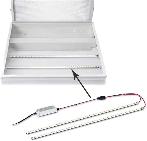 Miniatura 2 de Kit de reacondicionamiento magnético LED de 2 x 2 pies, kit de reacondicionamiento LED Troffer de 2 pies, 18 W, luz blanca diurna 5000 K, 0-10 V