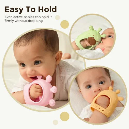 Miniatura 5 de Momcozy Juguetes mordedores para bebés Juguetes para la dentición del bebé Alivio de la dentición del bebé Juguetes mordedores de silicona
