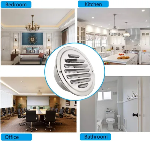 Miniatura 7 de SDTC Tech Cubierta redonda de rejilla de ventilación de aire de 3 pulgadas de acero inoxidable con rejilla de ventilación de pared con malla