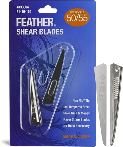 Feather - Cuchillas de repuesto para corte de pelo con cuchilla Switch-Blade - Tijeras modelo 50/55 para estilistas y peluqueros profesionales -