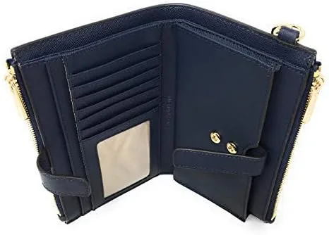 Miniatura 3 de Michael Kors Jet Set Viaje Doble Cremallera Saffiano Cuero Pulsera (Marina)