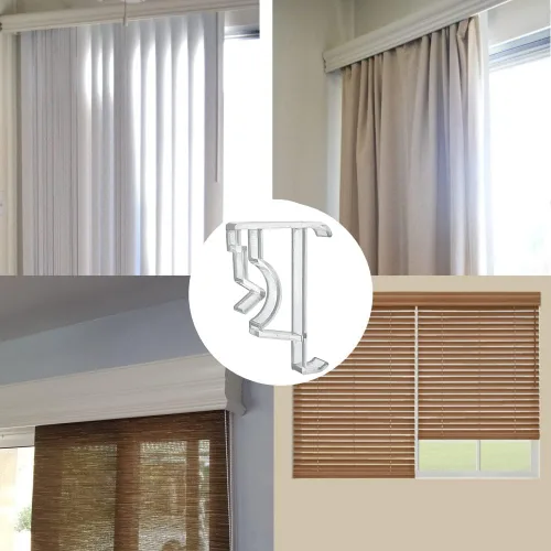 Miniatura 3 de Clips de cenefa, 10 piezas de plástico transparente de 2 pulgadas, soporte oculto para cenefa de ventana, piezas horizontales de imitación y madera