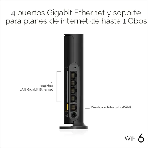 Miniatura 7 de NETGEAR Enrutador WiFi 6 de 4 flujos (R6700AX): solo enrutador, velocidad inalámbrica AX1800 (hasta 1.8 Gbps), cubre hasta 1500 pies cuadrados, 20