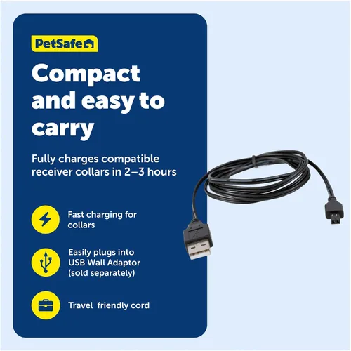 Miniatura 4 de PetSafe Cargador receptor – Cable de carga rápida – Cable de carga USB para valla inalámbrica y sistemas de valla en tierra – Compatible