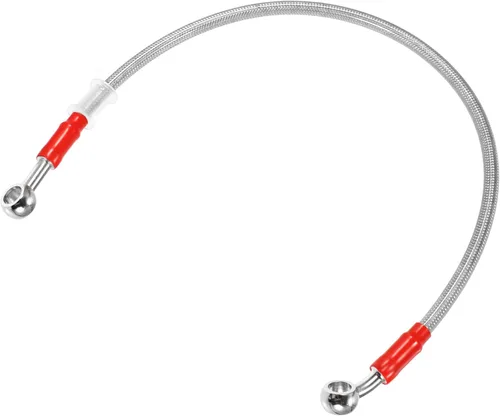 X AUTOHAUX 19.7 in 19.69 "0.394 in ID motocicleta hidráulica línea de aceite manguera de aceite 28 ° 0 ° cable trenzado de acero inoxidable para ATV