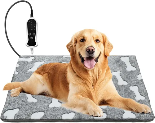 Miniatura 13 de Almohadilla térmica para perros para perros, almohadilla térmica impermeable para mascotas, interruptor de termostato inteligente, 9 velocidades