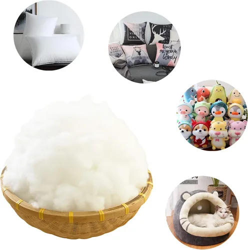 Miniatura 3 de 2.2 LB / 35.3 onzas de relleno de fibra de poliéster premium para animales de peluche, almohadas, edredones, acolchados, pufs, relleno de fibra