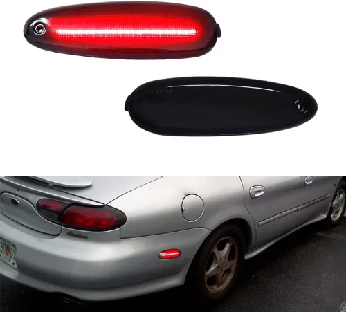 Miniatura 9 de Compatible con Ford Taurus 1996-1999 Mercury Sable 2002-2005 Ford Thunderbird parachoques trasero y delantero marcador lateral ahumado 4ps Carcasa
