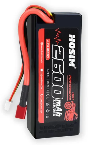 Miniatura 7 de Hosim 2 unidades 2S 7.4V 2600mAh Lipo batería 25C con 1 cargador USB y 1 correa de batería RC Car Truck RC Vehículos Barco Batería para X08 X07 X07W