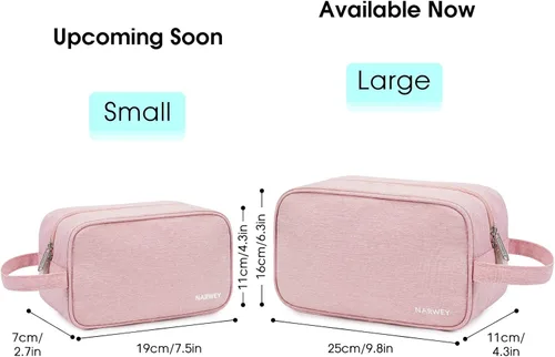 Miniatura 4 de Bolsa de aseo grande de tamaño completo, bolsa de cosméticos, bolsa de maquillaje de viaje, organizador para mujeres, hoja verde Z, M