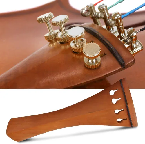 Miniatura 2 de Accesorios para violín 4/4, kit completo de piezas de madera con soporte para barbilla, pasador de cola de corcho, clavijas de afinación de corcho