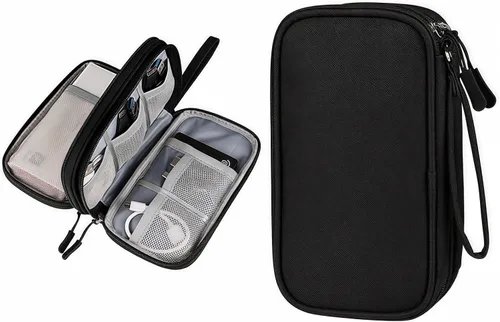 Bolsa de almacenamiento portátil impermeable de doble capa todo en uno, organizador de cables de viaje, bolsa organizadora de accesorios