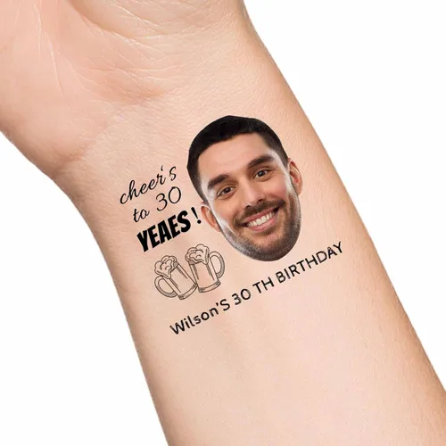Miniatura 11 de Tatuajes temporales personalizados con texto de nombre, tatuaje temporal personalizado con logotipo fotográfico para adultos, parejas, mujeres