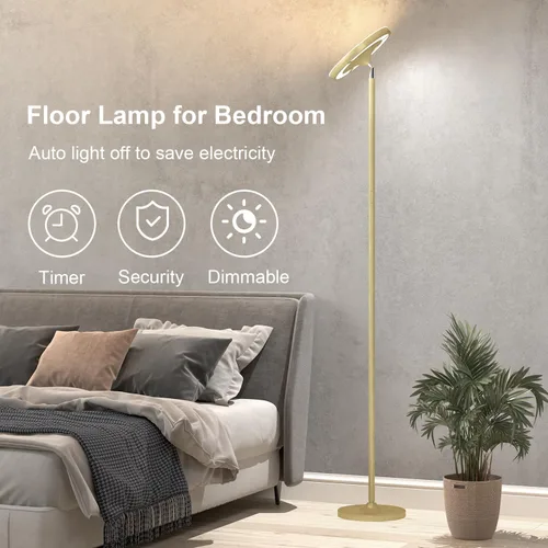 Miniatura 5 de Keepsmile Lámpara de pie LED de oro de doble cara con aplicación inteligente y control remoto de 36W 2600LM, lámpara de pie RGB brillante y alta