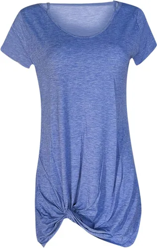 Miniatura 4 de Hesxuno - Vestido de verano de manga corta para mujer, diseño de nudo torcedurado, estampado de moda