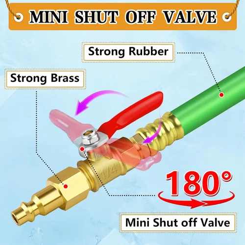 Miniatura 4 de Kit de acondicionamiento para el invierno de RV, adaptador de soplado de aspersor de 12 pulgadas con válvula de cierre, kit de preparación de Verde