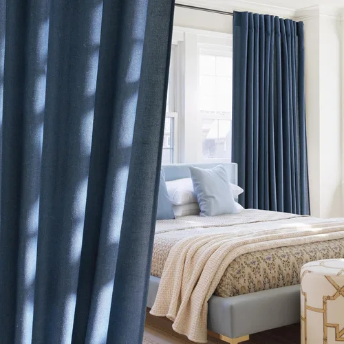 Miniatura 78 de NICETOWN Cortinas de lino grueso para dormitorio, privacidad añadida, bolsillo para barra y pestaña trasera, no se transparentan, mezcla de lino