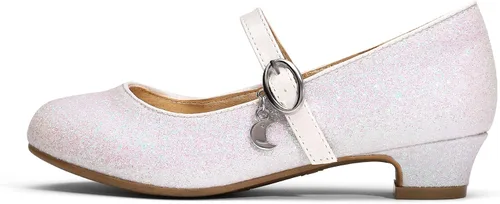 Miniatura 3 de DREAM PAIRS Zapatos de vestir Mary Jane de tacón bajo para niñas con flores de princesa para bodas y fiestas