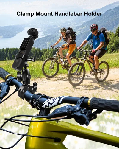 Miniatura 2 de Kit de soportes para manillar de abrazadera de cámara de bicicleta, cubierta protectora de cámara para parasol de lente compatible con DJI Osmo
