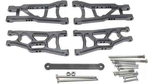 Suspensión delantera y trasera de aluminio brazos A y barra de lazo para 1/10 Traxxas Slash 2WD RC Car Upgrade Parts Hop Ups, reemplazo de 2555 3631