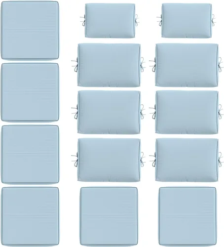 Miniatura 14 de 14 Piezas Fundas de Cojines para Exteriores Resistentes a Todo Clima Fundas de Cojines para Patio, Reemplazo Impermeable con Cremallera para Muebles