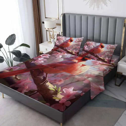 Miniatura 8 de Cardinal Sheets - Juego de sábanas tamaño individual, sábanas de microfibra suave con bolsillo profundo, sábanas y fundas de almohada estampadas sin