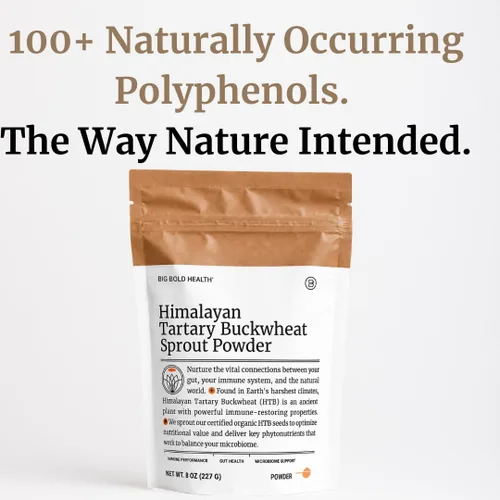 Miniatura 2 de BIG BOLD HEALTH Himalayan Tartary - Polvo de germinado de trigo sarraceno, rico en polifenoles y fibra prebiótica, sin OMG, sin gluten, sin granos