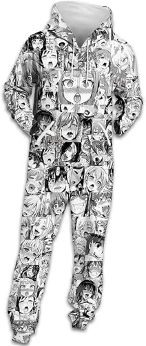 Miniatura 2 de Anime 3D Ahegao Pelele de los Hombres Harajuku Streetwear Party Punk Rock Mono de Fitness Divertido Pijama de Cosplay Ropa
