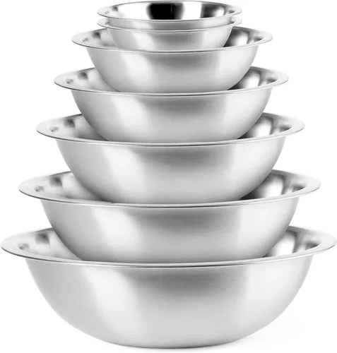 Cuencos de metal de acero inoxidable, cuencos anidables de cocina para ahorrar espacio, accesorios de almacenamiento, hornear, cocinar, tazón para
