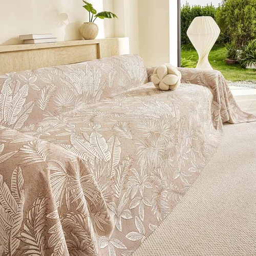 Miniatura 12 de HANDONTIME Funda para sofá para perros lavable con estampado floral de pájaros para sofás y sillones, funda de sofá negra con flores de jacquard
