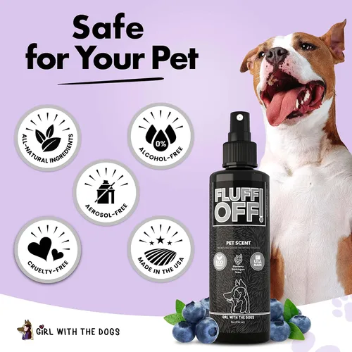 Miniatura 6 de Girl With The Dogs FLUFF OFF - Aroma para mascotas (Blueberry Bubblegum) 8 onzas, para gatos y perros, fabricado en Estados Unidos