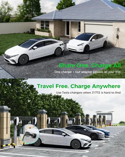 Miniatura 4 de Raylix Adaptador Tesla a J1772 (Máximo 80 A, 250 V) [para Vehículos Eléctricos J1772] Adaptador de Cargador Tesla, Adaptador NACS a J1772 Compatible