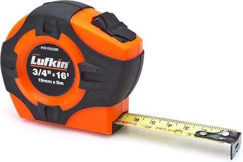 Crescent Lufkin PHV1035CMEN - Cinta métrica de retorno de potencia de hoja A30 de alta visibilidad de 3/4 pulgadas x 16.4 ft, color naranja