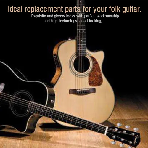 Miniatura 8 de Juego de 6 clavijas de afinación para guitarra plateada, semicerradas, cabezales de máquina 3L3R, con tornillos, clavijas de afinación de guitarra