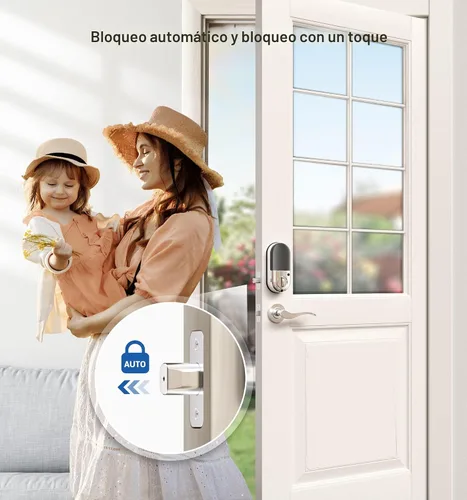 Miniatura 3 de Veise RZ07 Cerradura inteligente de huellas dactilares, cerraduras inteligentes 7 en 1 para puerta delantera, cerradura de puerta de entrada sin